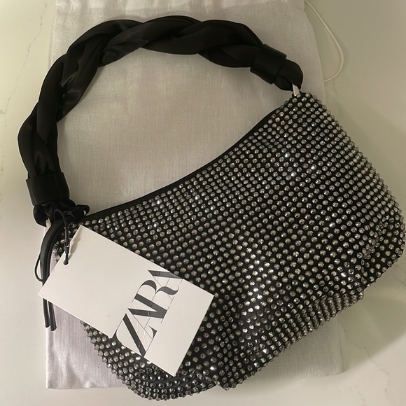 Zara Sparkly Studded Shoulder Bag NWT - Picture 6 of 8